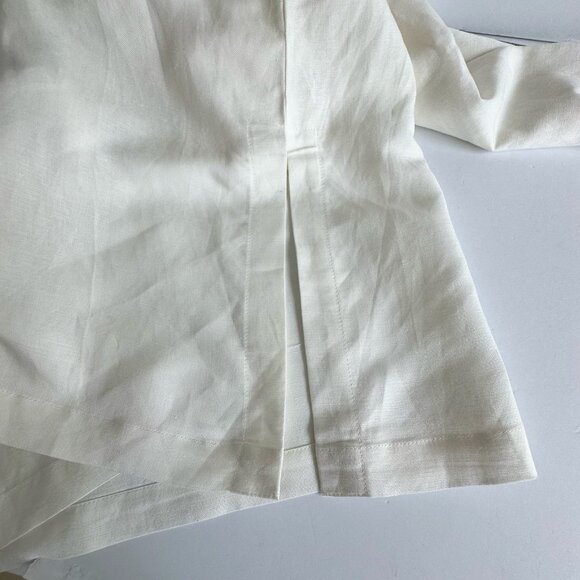Dialogue Shirt Womens 2X Ivory Button Up Linen Blend L/S Oversized Lagenlook NWT - Picture 3 of 9